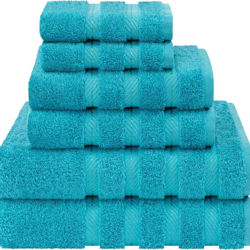 New Luxury 6 Piece Towel Set, 2 Bath Towels 2 Hand Towel 2 Washcloths, 600 GSM